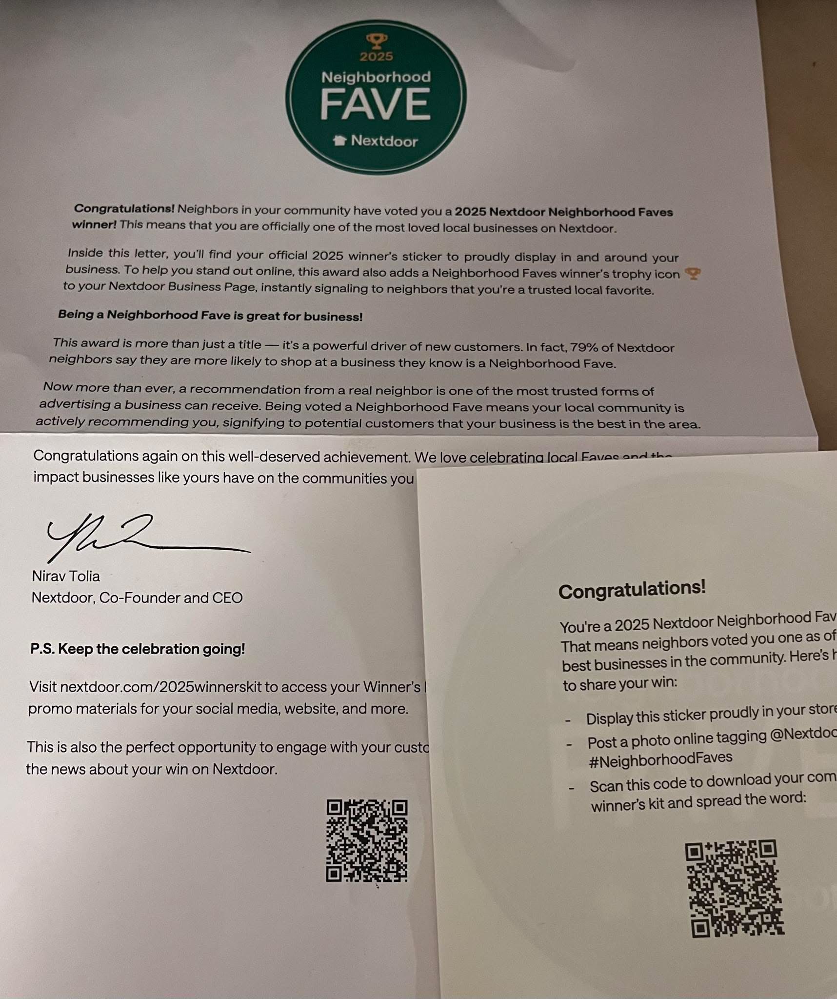 2025 Nextdoor Neighborhood Fave