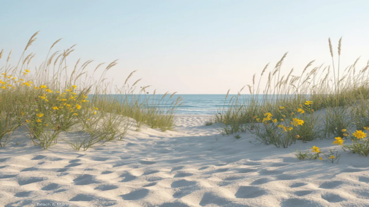 Coastal native plant landscaping in Atlantic City, NJ with salt-tolerant grasses and shrubs