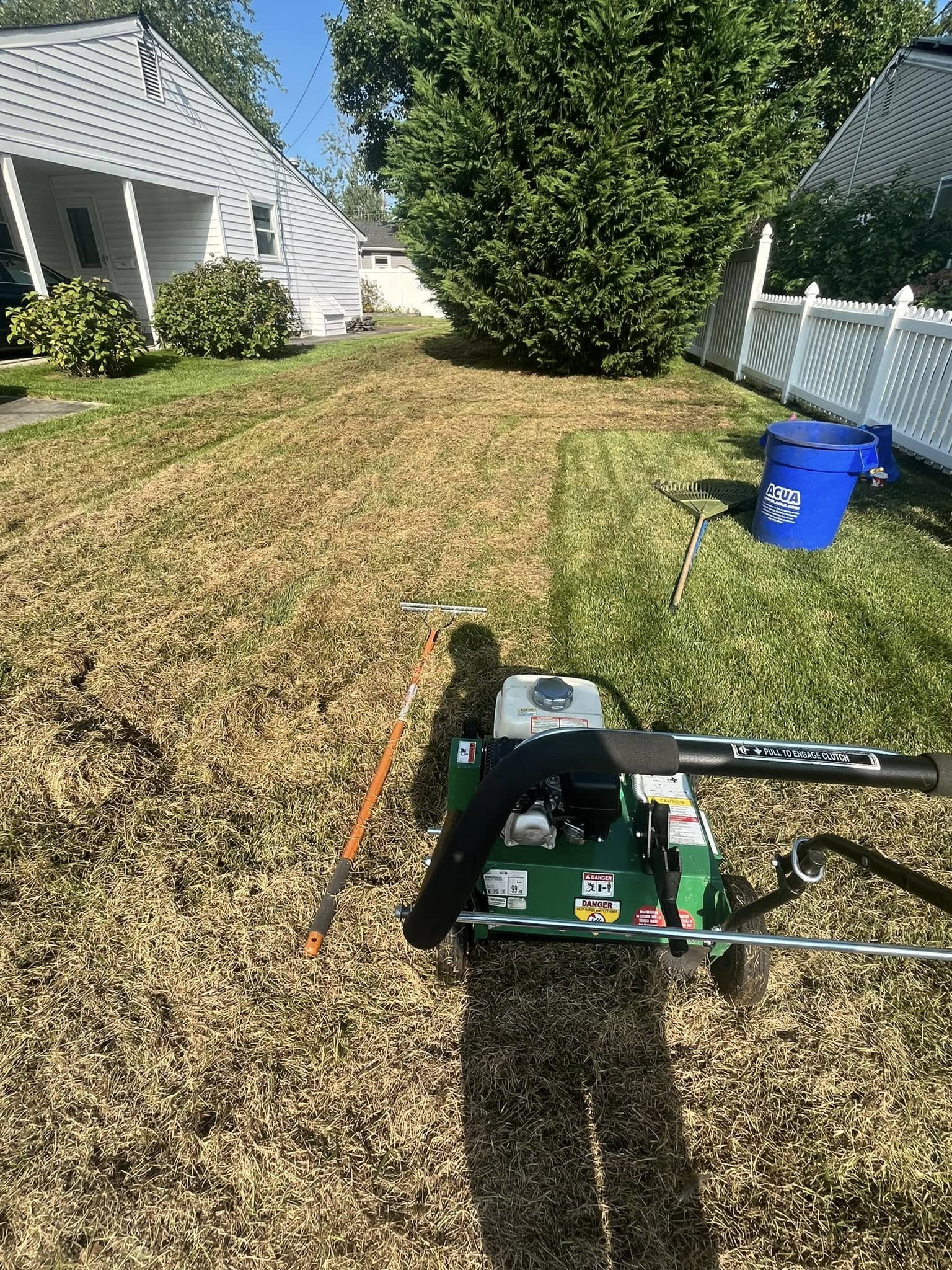 Power seeding a lawn