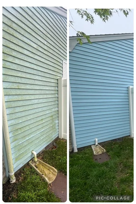 Siding soft wash before and after