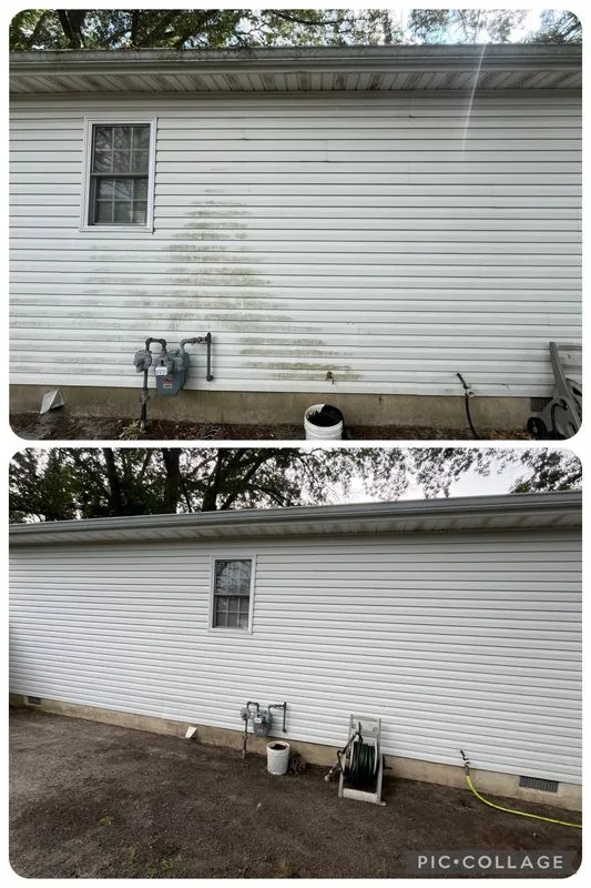 Siding pressure wash before and after