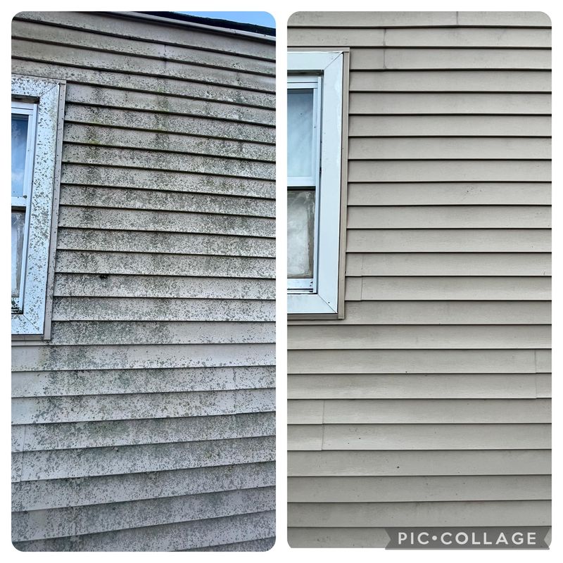 Soft washing vinyl siding